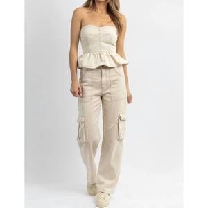 NEW SOFIE THE LABEL tayla cargo set in beige